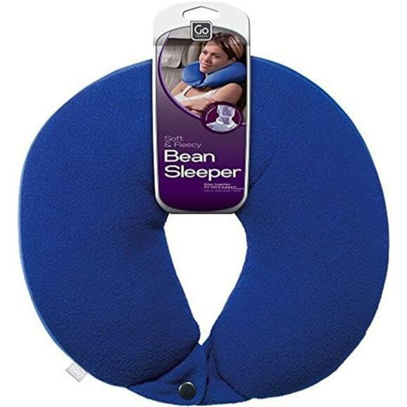 Travel neck pillow micro bead bean filled reversible cushion for airplane car bu - Picture 4 of 7
